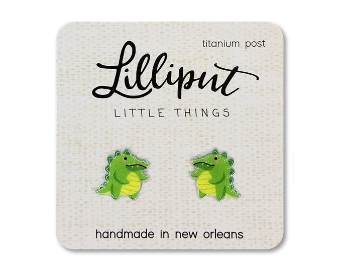 Lilliput Little Things Alligator Earrings Chonky Gator