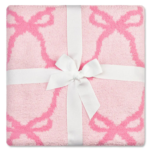 Iscream Kids Sweet Trellis Bow Cozy Knit Blanket