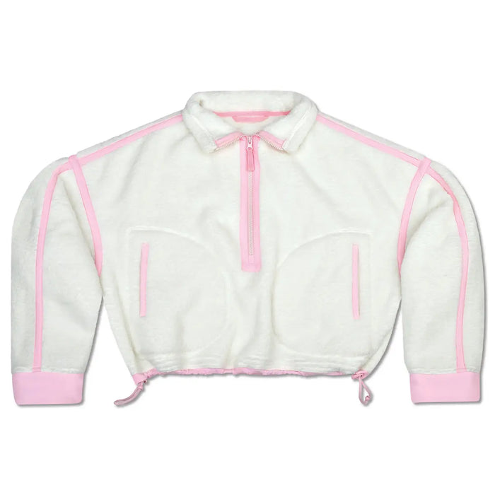 Iscream Kids Half Zip Cream and Pink Sherpa Pullover