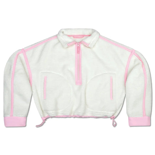 Iscream Kids Half Zip Cream and Pink Sherpa Pullover