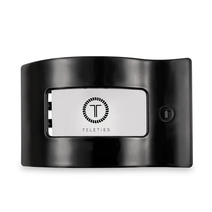 Teleties Jet Black Large Flat Rectangle Hair Clip