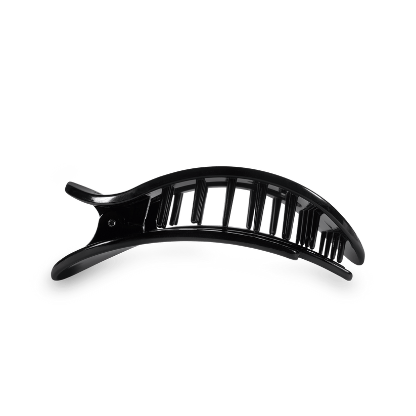 Jet Black Small Flat Round Hair Clip