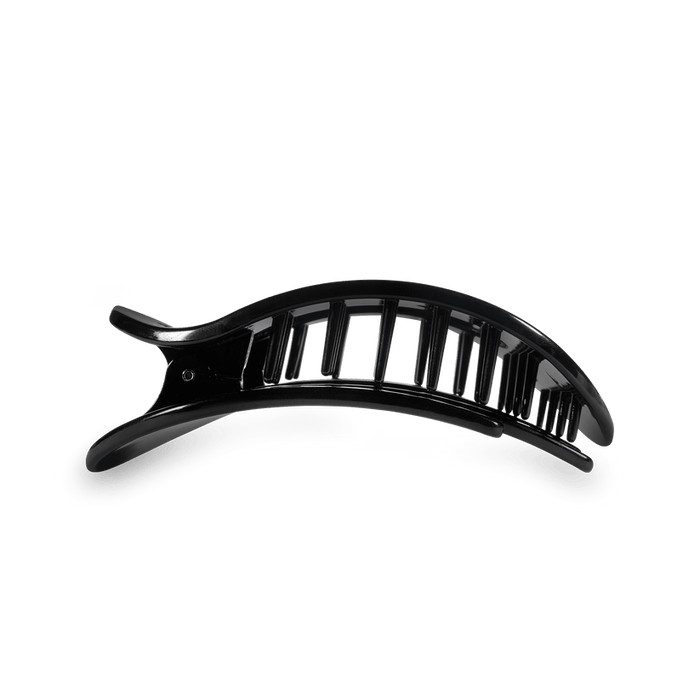 Jet Black Small Flat Round Hair Clip