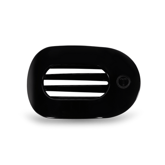 Jet Black Small Flat Round Hair Clip