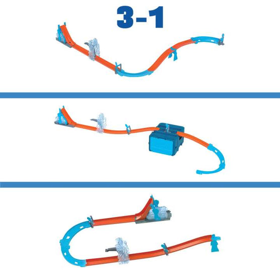 Hot Wheels Track Set, Blue Deluxe Track Builder Pack