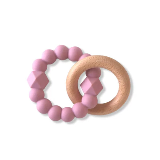 Jellystone Designs Moon Silicone Teether Mauve 6mths+