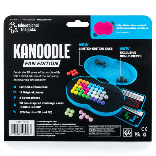 Educational Insights Kanoodle Fan Edition 20th Anniversary Puzzle Game Cyan