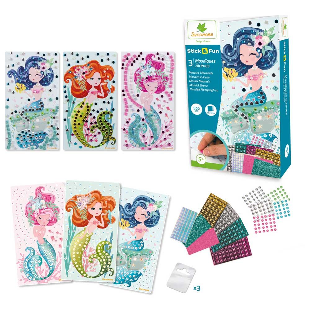 Basic Fun Sycomore Stick & Fun Mermaid Mosaic Craft Kit Multi-colour