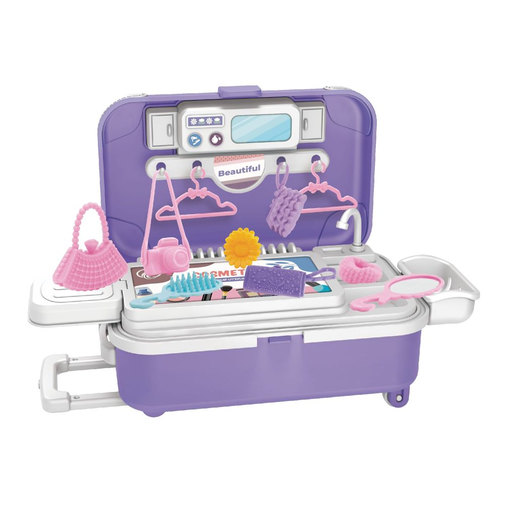 Keycraft Mini Beauty Travel Kit Toy with Suitcase Carry Case