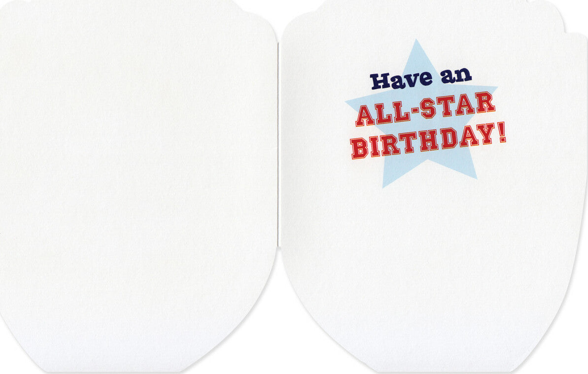 MindWare Birthday Baseball Glove Die-Cut Greeting Card for Kids