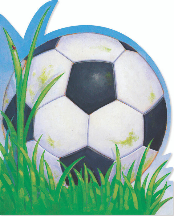 Peaceable Kingdom Die-Cut Soccer Ball Birthday Card for Sports Fans