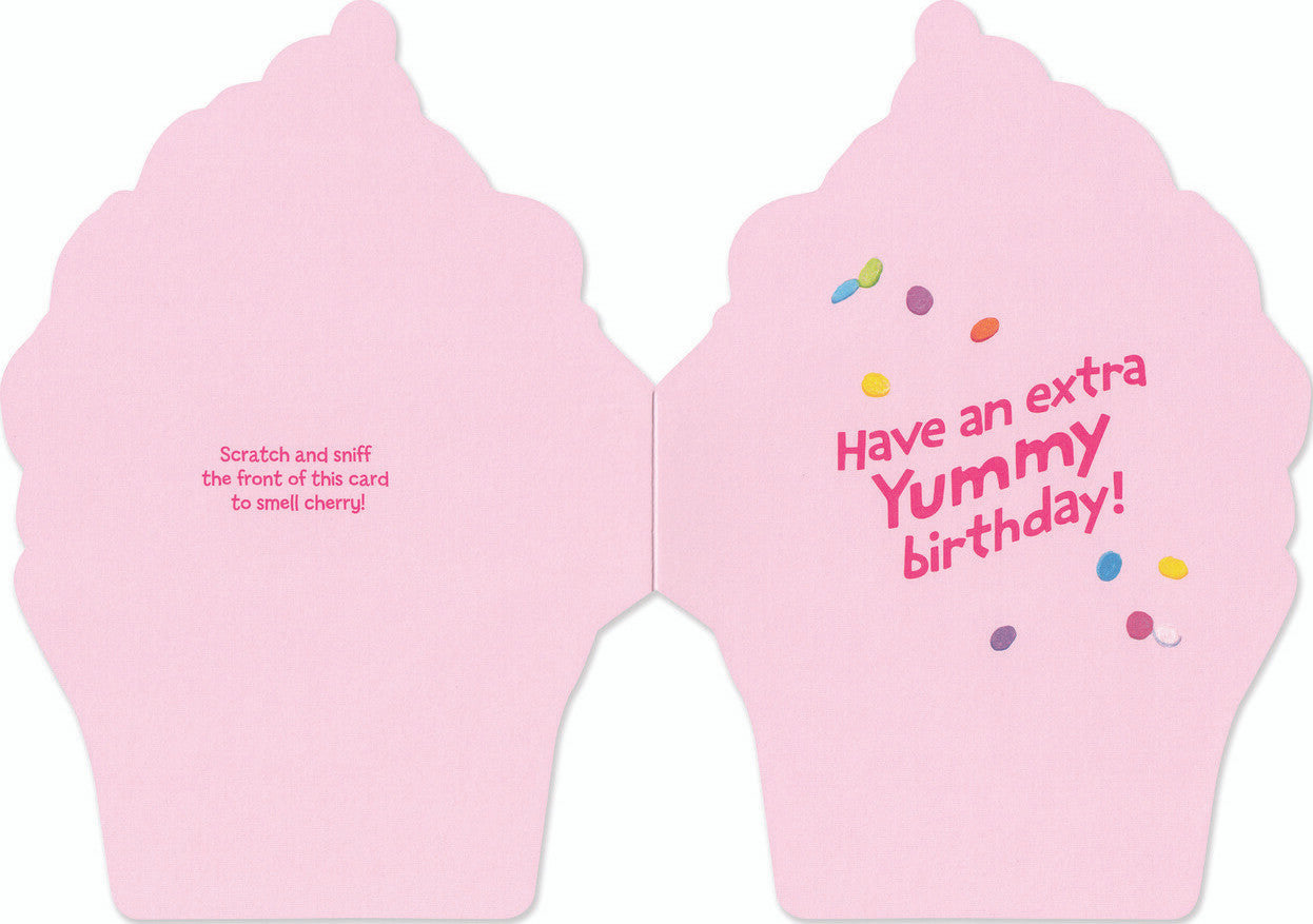 Peaceable Kingdom Scratch & Sniff Cherry Cupcake Greeting Card