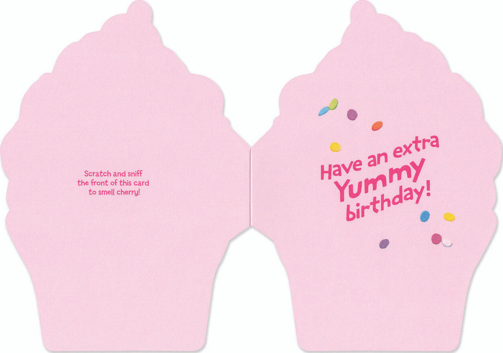 Peaceable Kingdom Scratch & Sniff Cherry Cupcake Greeting Card