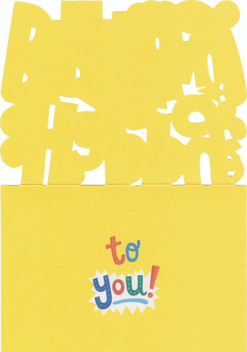 Peaceable Kingdom Happy Birthday Letters Die-Cut Greeting Card