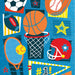Peaceable Kingdom Sports Pattern Foil Card Greeting Card