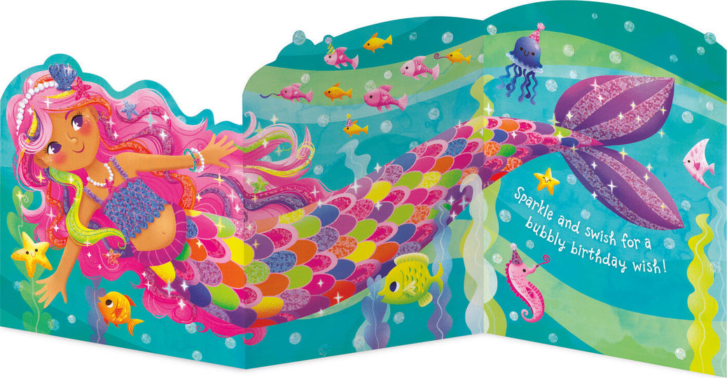 Peaceable Kingdom Mermaid Tri-Fold Greeting Card for Kids