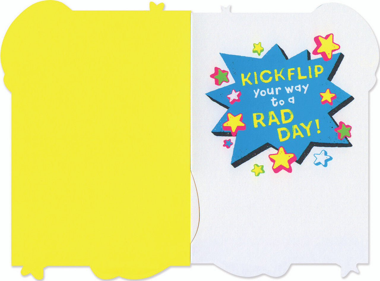 BIRTHDAY CARD: SKATEBOARD NEON