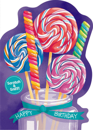 MindWare Lollipops Scratch and Sniff Birthday Activity Card