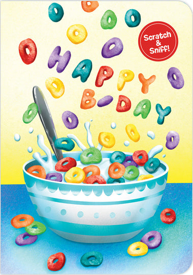 Peaceable Kingdom Scratch & Sniff Fruity Cereal Greeting Card