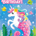 MindWare Glitter Seahorse Unicorn Birthday Card
