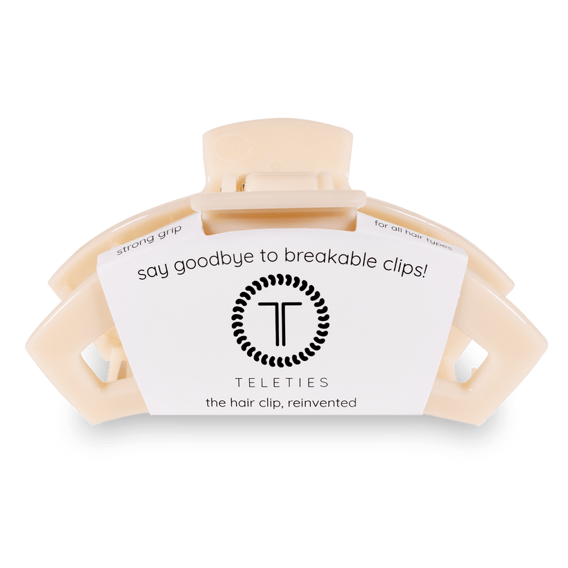 Open Almond Beige Large Claw Hair Clip