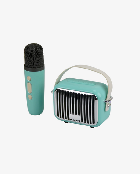 Pocket Karaoke-Microphone & Speaker Combo: Teal