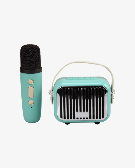 Pocket Karaoke-Microphone & Speaker Combo: Teal