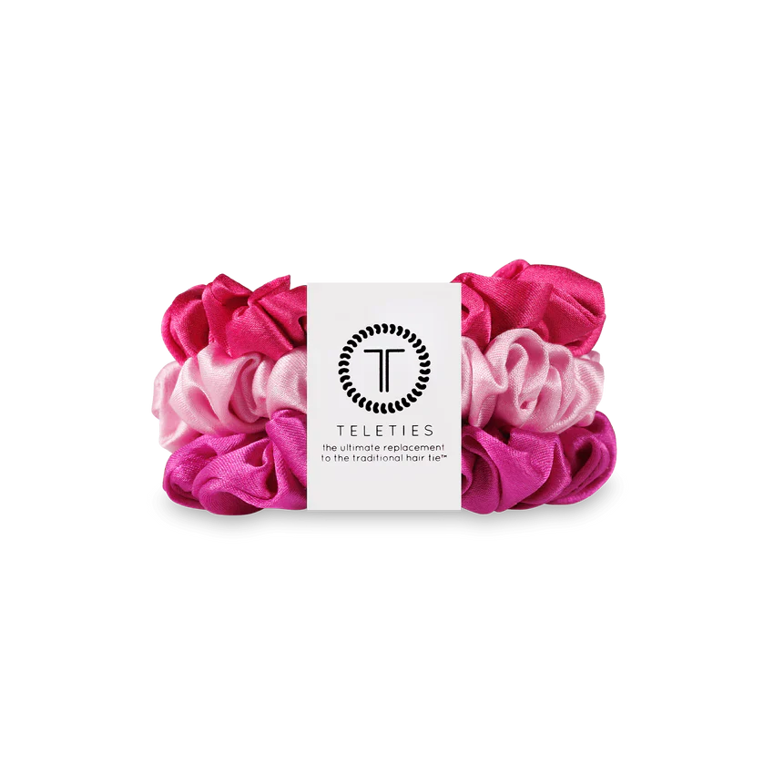 Teleties Small Silk Hair Scrunchie Rose All Day