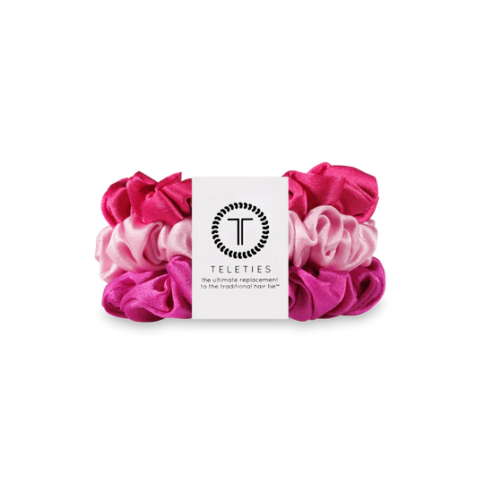 Teleties Small Silk Hair Scrunchie Rose All Day