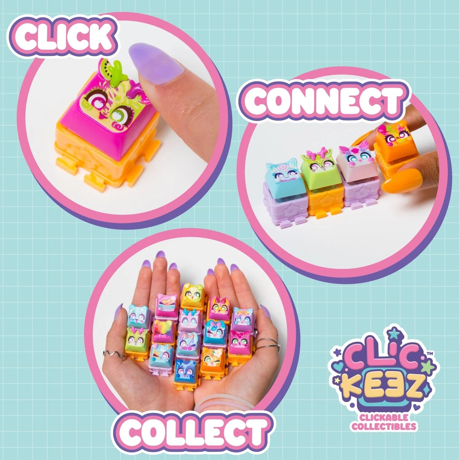 Clickeez Series 2 5 Pack Collectible Keyboard Key Fidget Toy