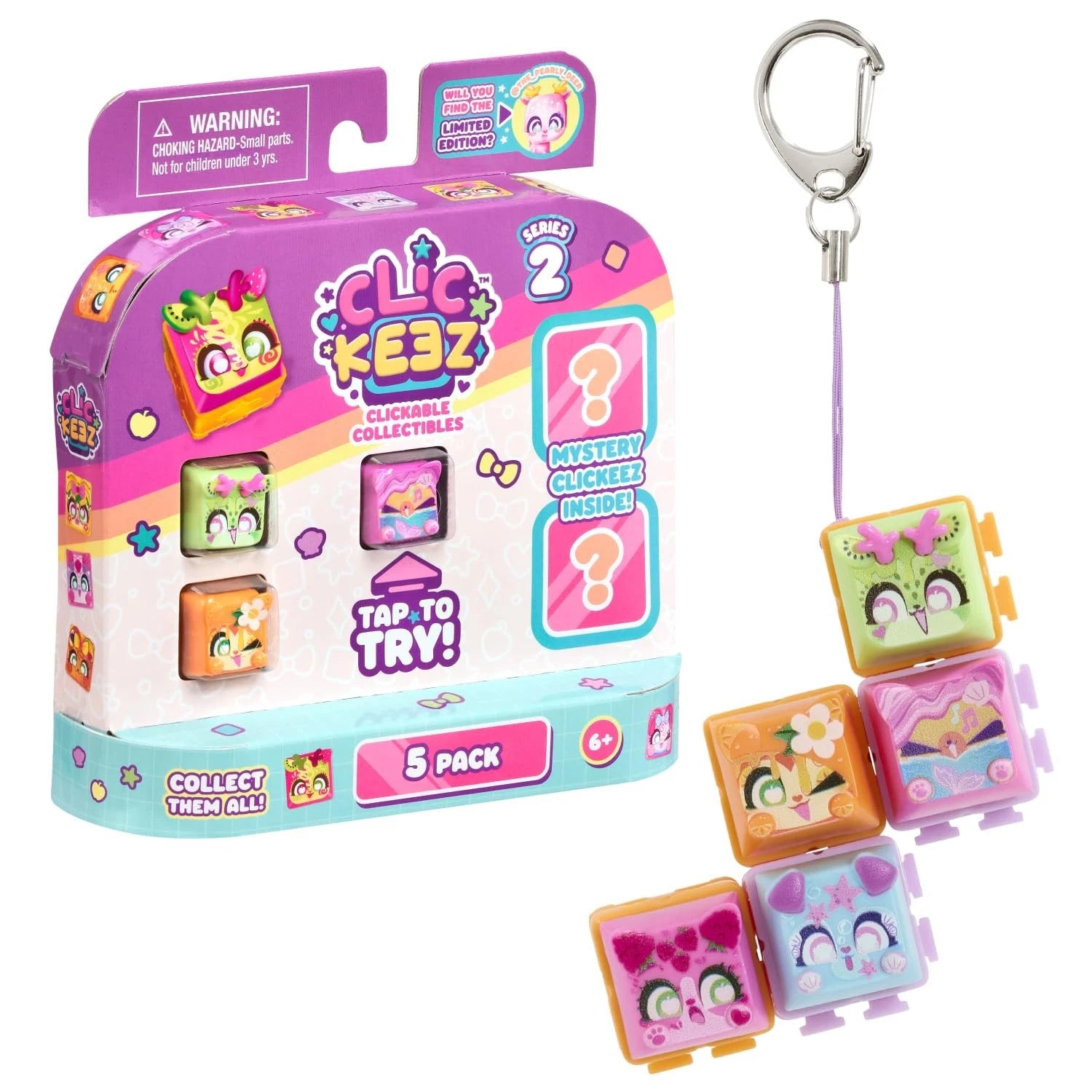 Clickeez Series 2 5 Pack Collectible Keyboard Key Fidget Toy