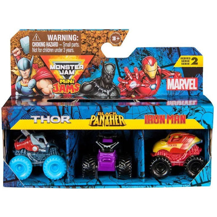 Monster Jam Marvel Mini Monster Truck 3-Pack Die-Cast Collectible Vehicles