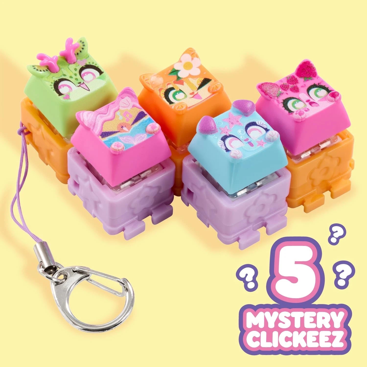 Clickeez Series 2 5 Pack Collectible Keyboard Key Fidget Toy