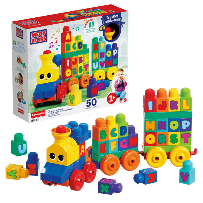 MEGA BLOKS First Builders ABC Musical Train Building Set
