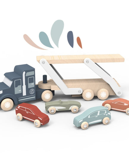Speedy Monkey SP1013 Wooden Car Transporter Truck Toy