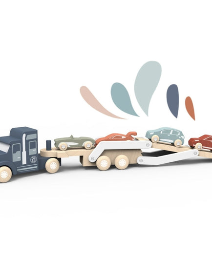 Speedy Monkey SP1013 Wooden Car Transporter Truck Toy