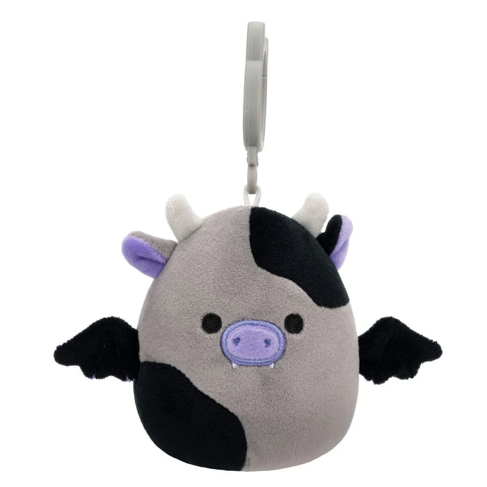 Squishmallow 3.5 Inch Bridgette the Bat Cow Halloween Plush Clip