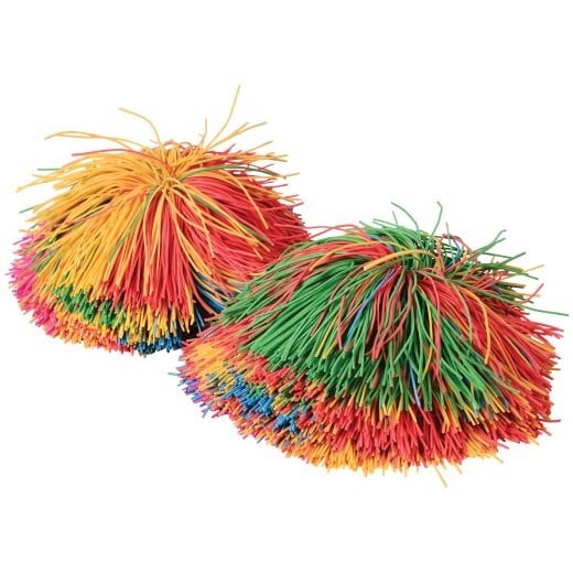 Sensory Pom Pom Ball 4-Inch Rubber Toy 18-Piece Set