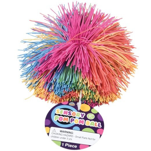 Sensory Pom Pom Ball 4-Inch Rubber Toy 18-Piece Set