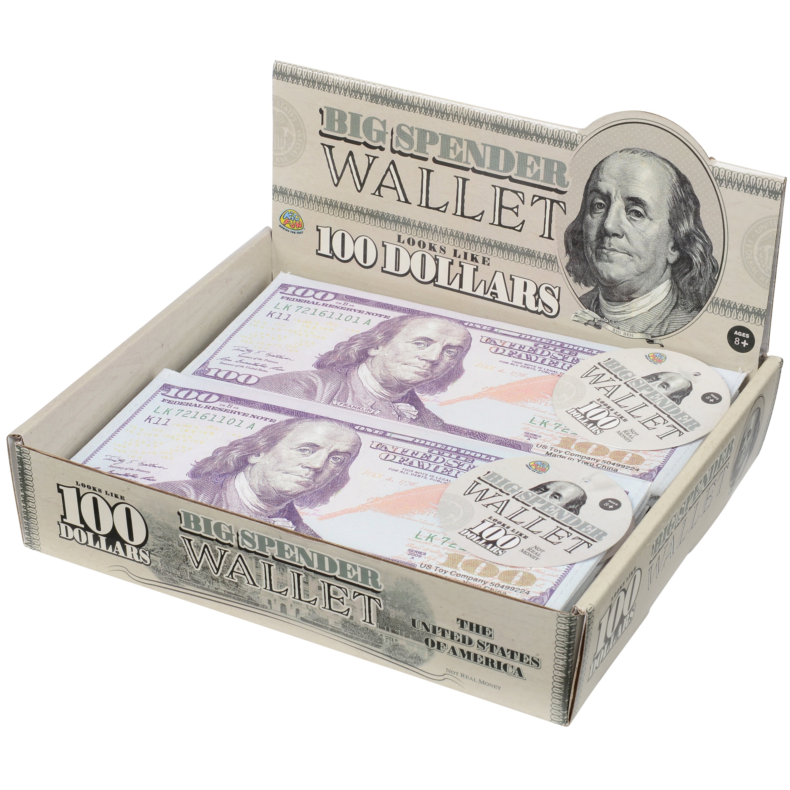 Big Spender Wallet Novelty Polyester Hundred Dollar Bill Design
