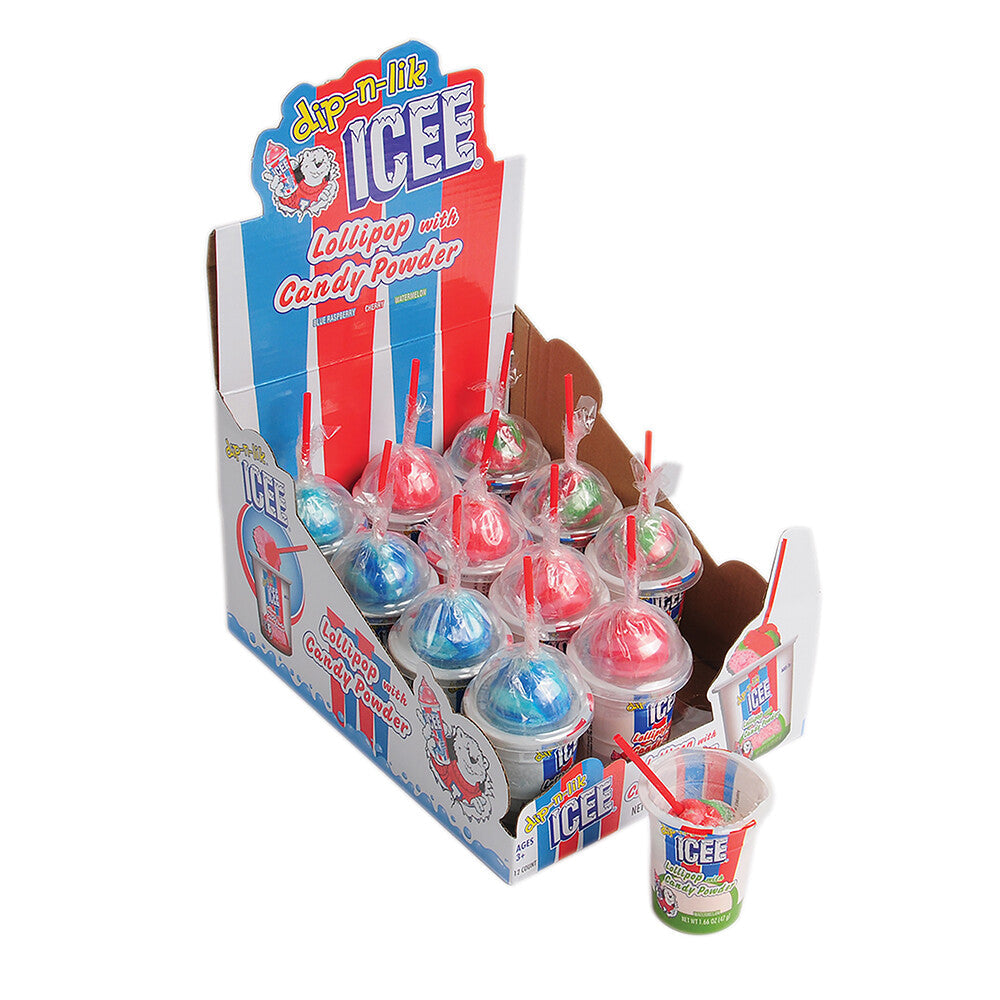 Icee Dip n Lik Candy 12 Piece Assorted Flavors Box