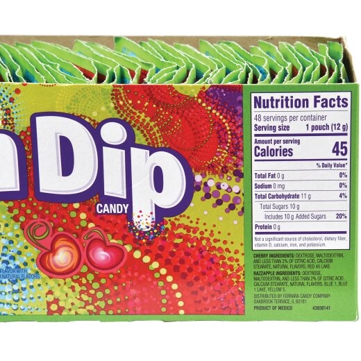 Lik-m-aid Fun Dip Candy 48 Pack Assorted Flavors