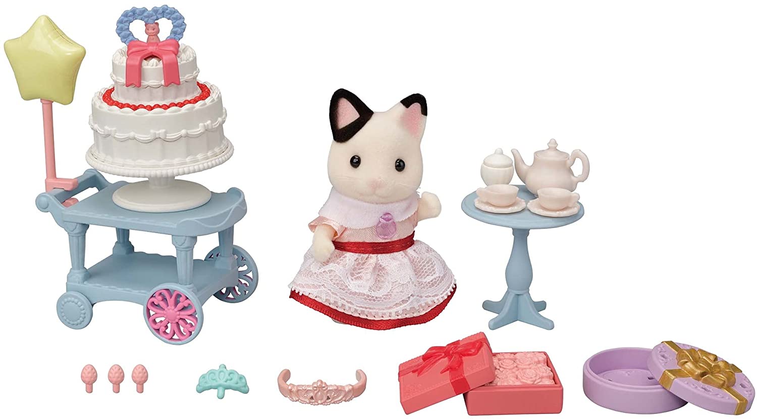 Calico Critters Party Time Playset Tuxedo Cat Girl
