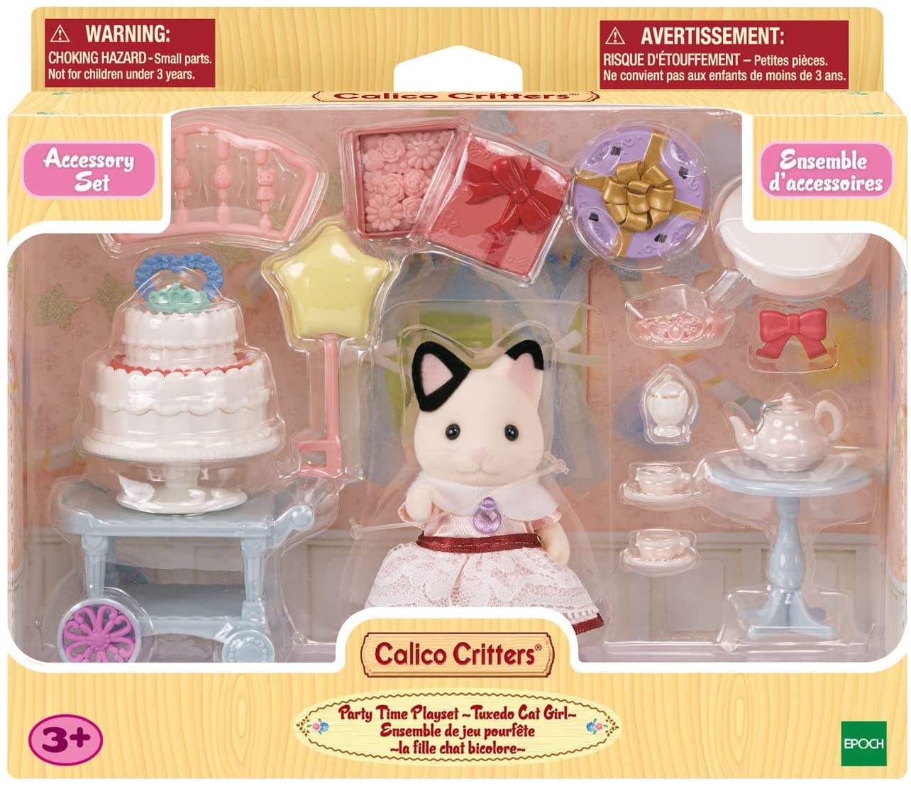 Calico Critters Party Time Playset Tuxedo Cat Girl