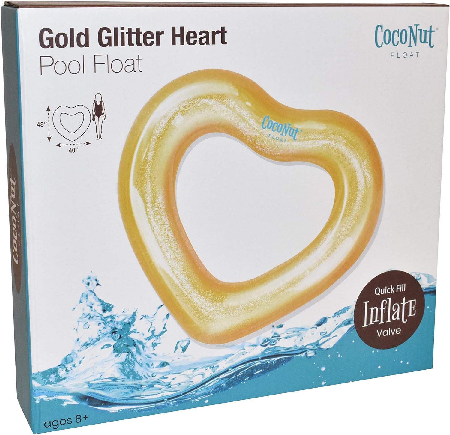 Gold Glitter Heart Float