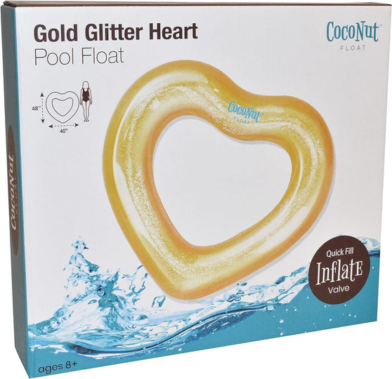 Gold Glitter Heart Float