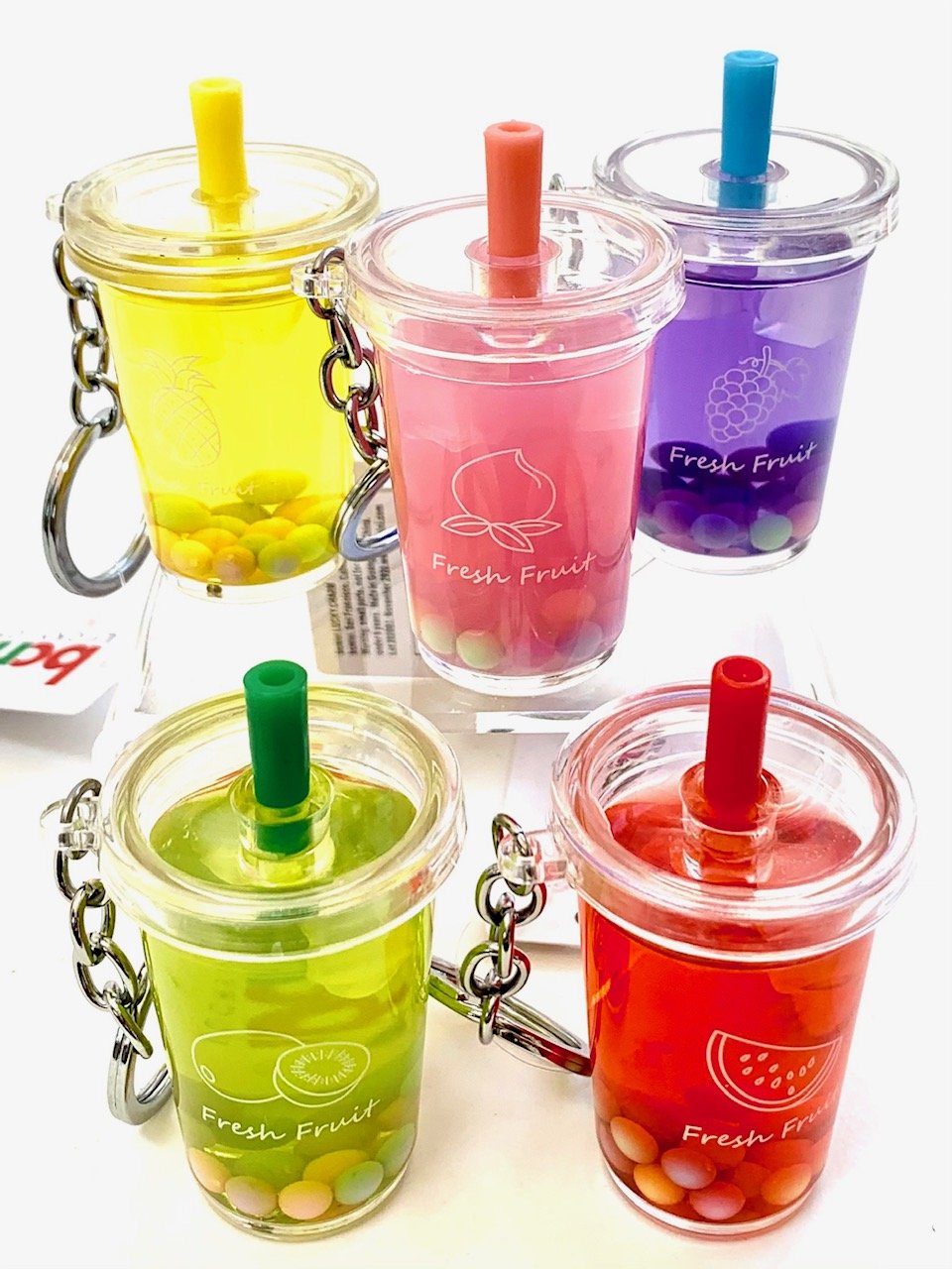 Fruit Boba Drink Keychain