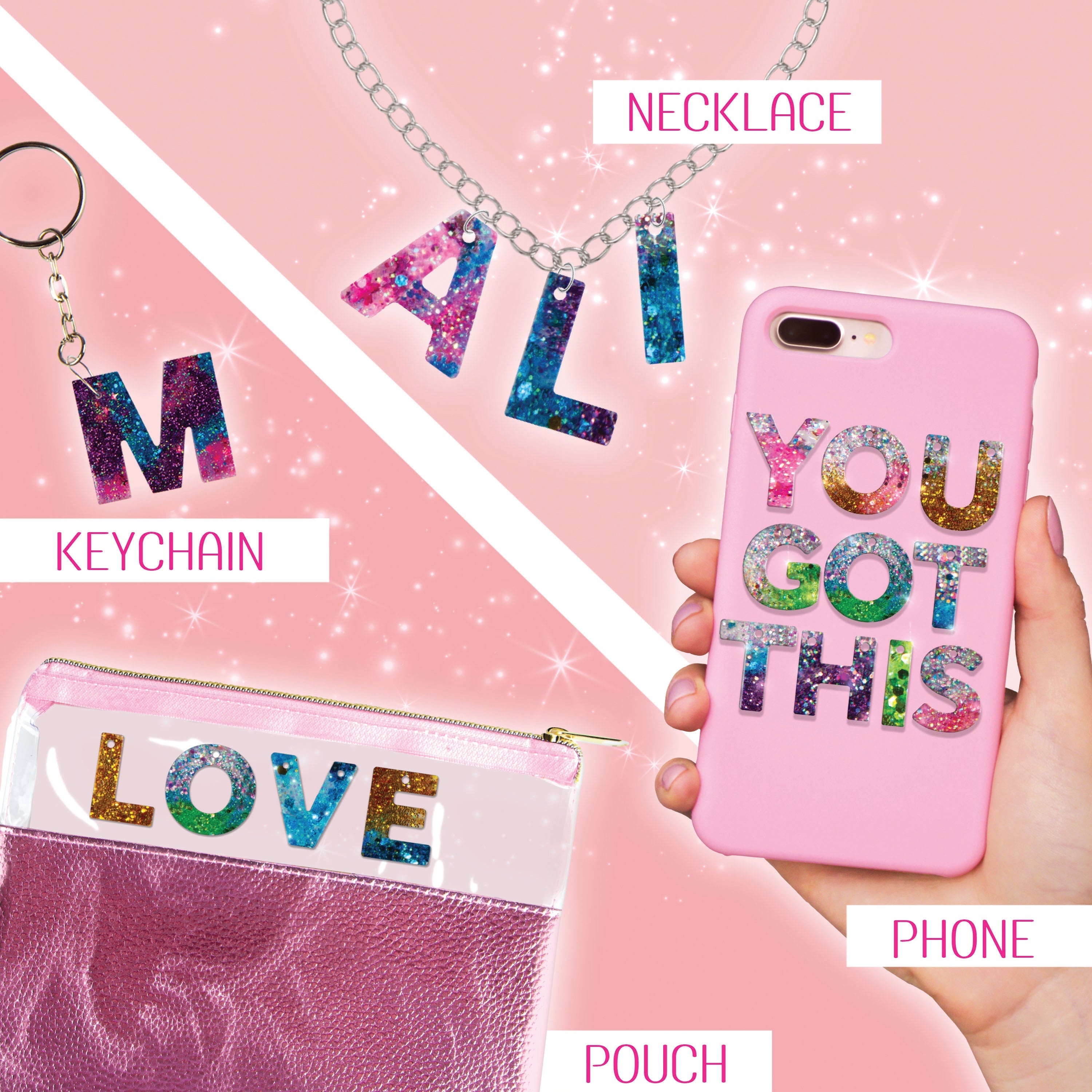 Resin Letter Charm Set