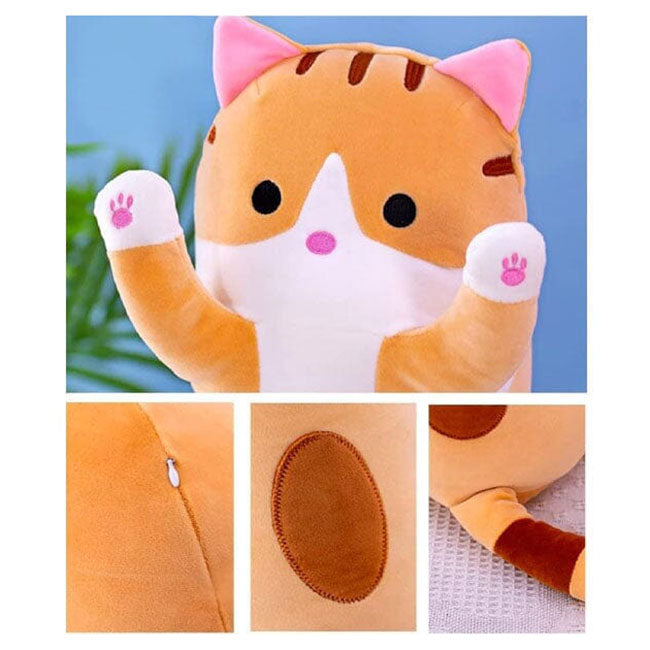 Long Orange Tabby Cat Pillow