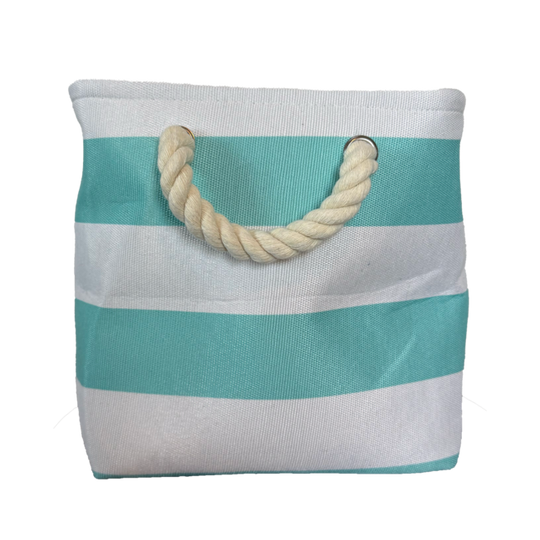 Striped Canvas Tote Green